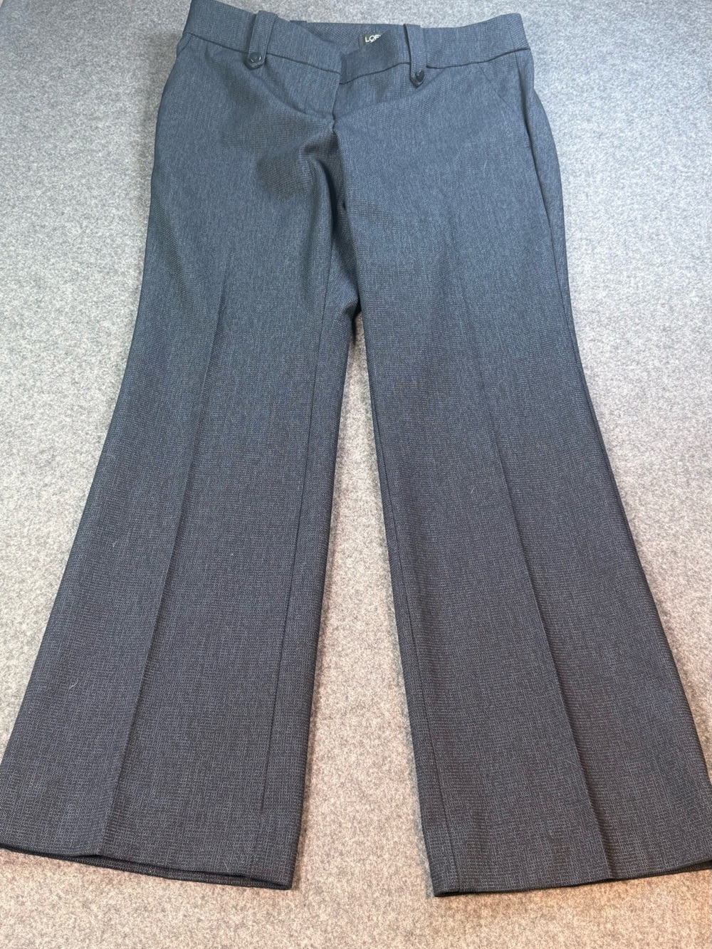 LOFT Petites Marisa Trouser Wide Leg Career Pants Navy Blue 8P Tailored - Picture 2 of 12
